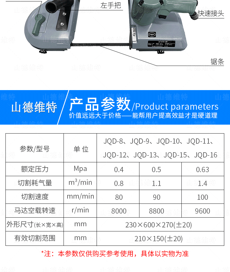 矿用气动锯参数